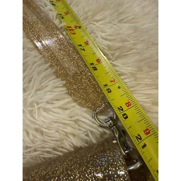 Coach Gold Glitter Jelly Crossbody Bag With Adjustable Strap & "C" Buckle Accent - Picture 14 of 14